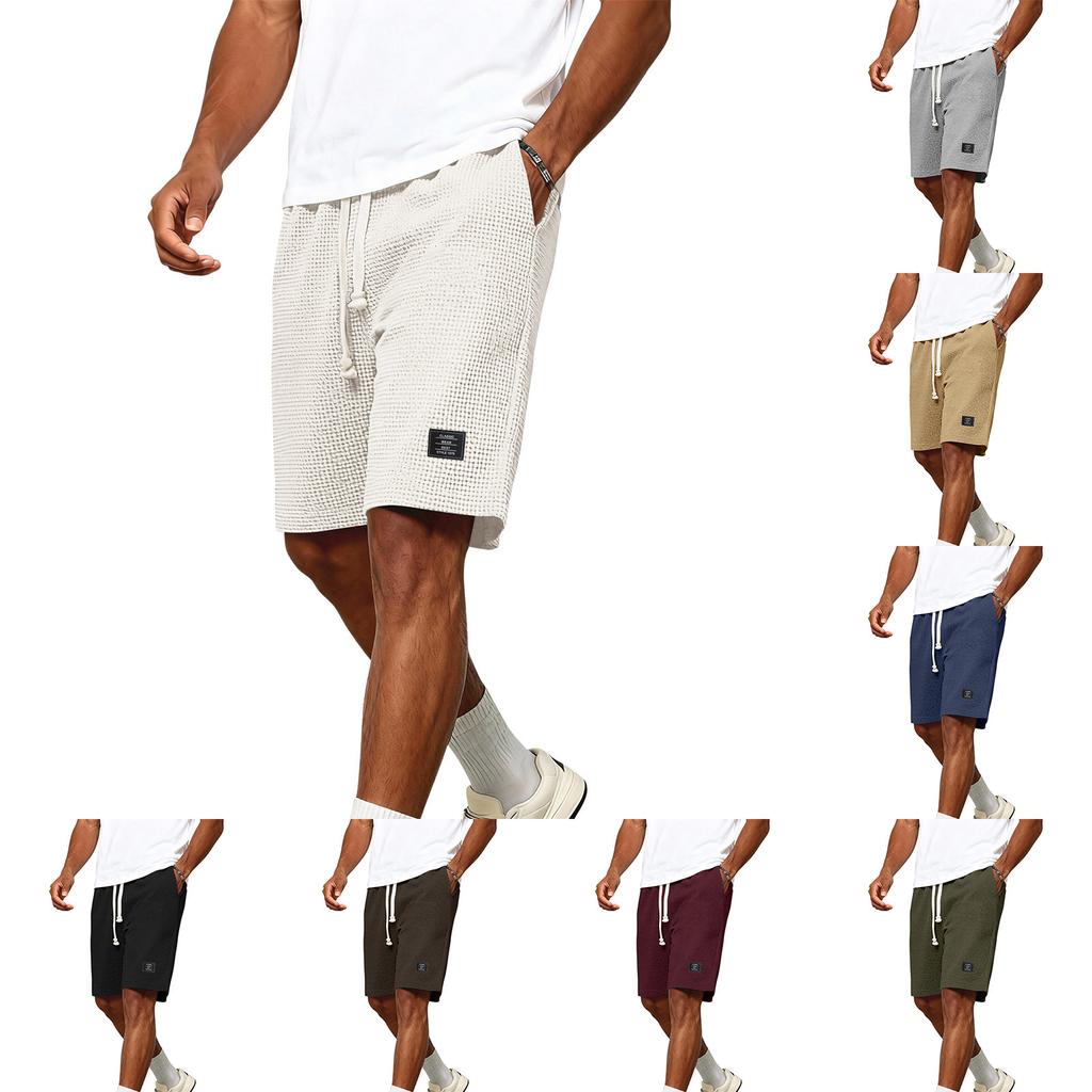 Men's Summer Drawstring Straight Leg Shorts Casual Loose Sports Shorts