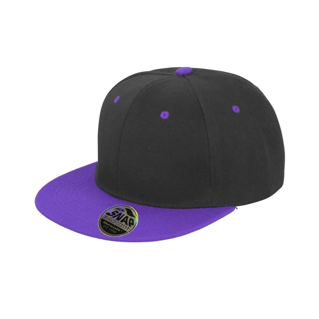 Result Unisex Core Bronx Original Flat Peak Snapback Dual Colour Cap