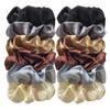 12pcs Premium Satin Large Intestine Hair Bands for Women Hundreds of Fabric Rubber Bands Hair Accessories