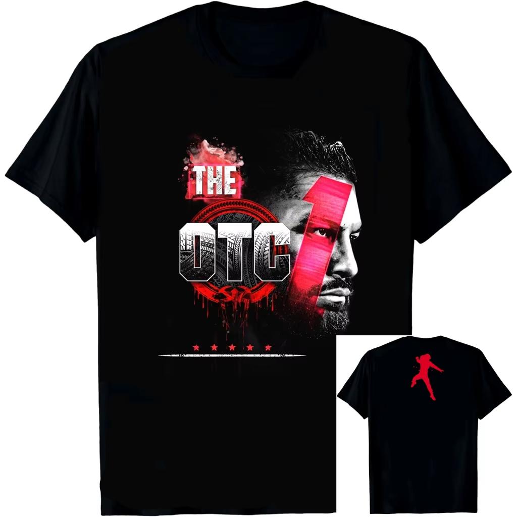 Мужская футболка 2025 года Roman Reigns OTC 10-звездная летняя хлопковая спортивная одежда с принтом оверсайз WWE CM Punk футболки топы с коротким рукавом