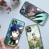 Чехол для телефона Game Genshin Impact Venti для IPhone 14 13 12 11 XS X 8 7 6 Plus Mini Pro Max SE 2022, черный стеклянный чехол из поликарбоната и ТПУ