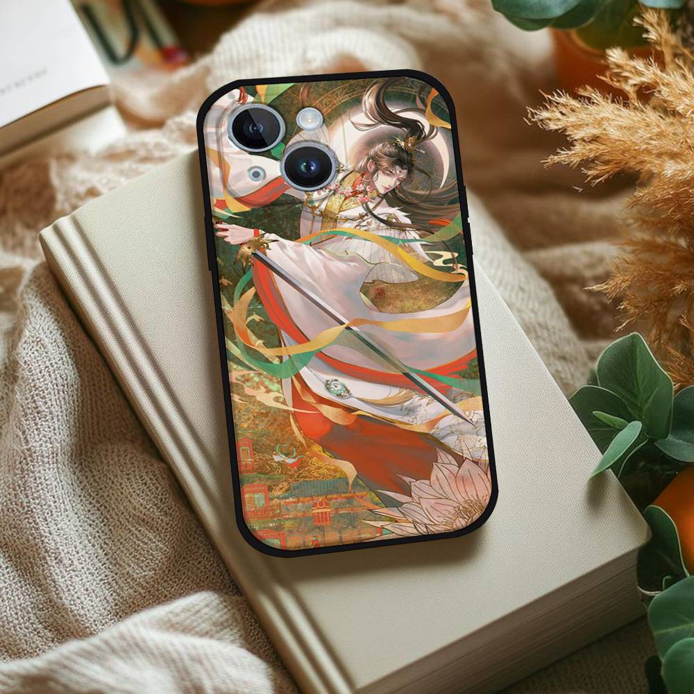 Чехол для телефона Tian Guan Ci Fu Для IPhone 1716 15 14 13 Pro Max 11 12 Mini X Xs XR Черный Силиконовый Чехол