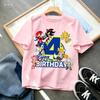 Boys Girls Top Adults Children Parent Child quick dry kid Tshirts Sonic Kid Birthday Print Tops