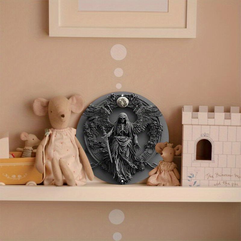 Набор деревянных вывесок, дизайн Dark Angel, круглая дверная вешалка, декоративный настенный постер с качеством HD-печати, для двери, стены, дома, комнаты, фермерского дома, улицы, магазина