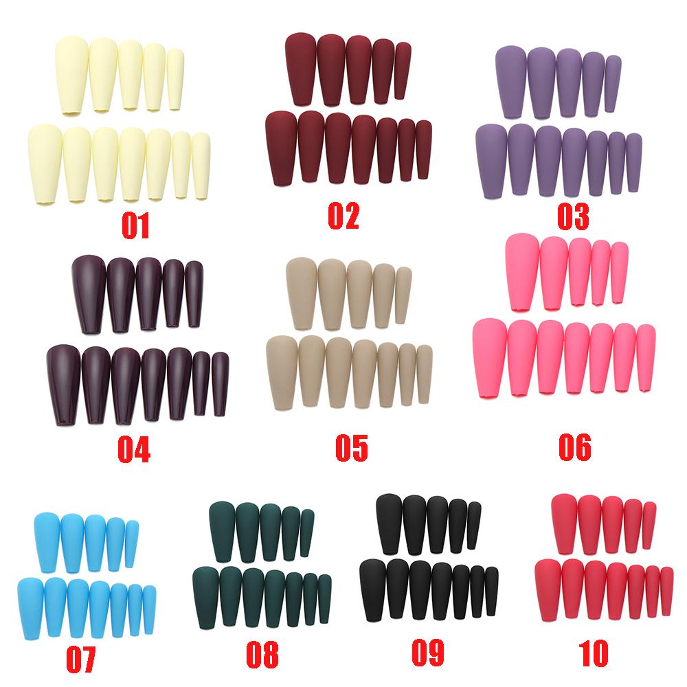 24pcs/Box Artificial Full Cover Manicure Tool Wearable Nail Tips Fake Nails Ballerina False Nails