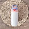 12oz Sublimation Straight Sippy Cup Flip Top Kids Bottle Stainless Steel Double Wall Water Tumbler With Straw Sippy Bottle