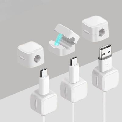 DEVENTORZ Кабельные зажимы с магнитной застежкой и прочной 3M лентой для организации проводов, держатели шнуров, набор из 6 штук, для организации рабочего стола и автомобильной проводки