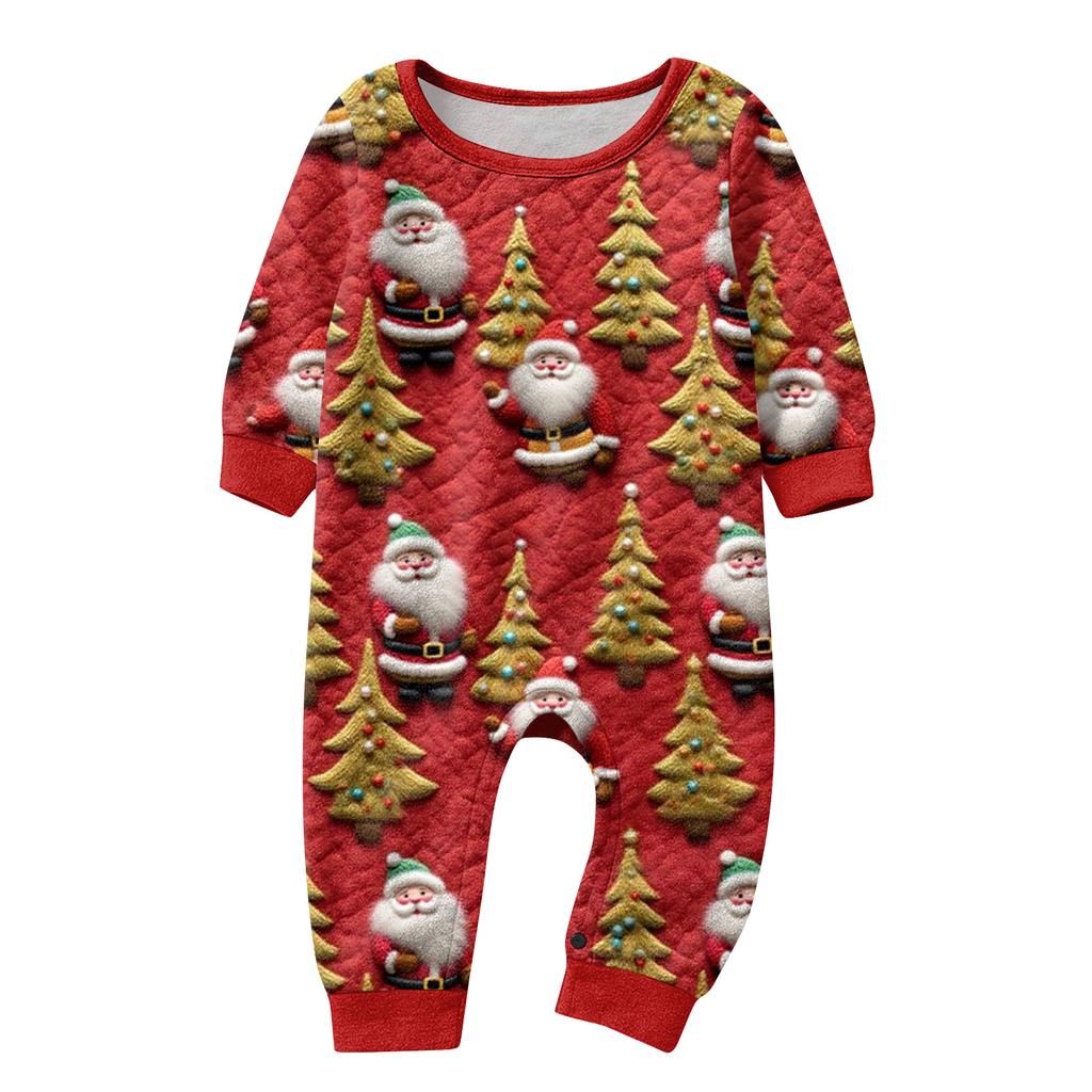 Matching Family Christmas Print Flannel Homewear Set Long-Sleeve Top And Pants