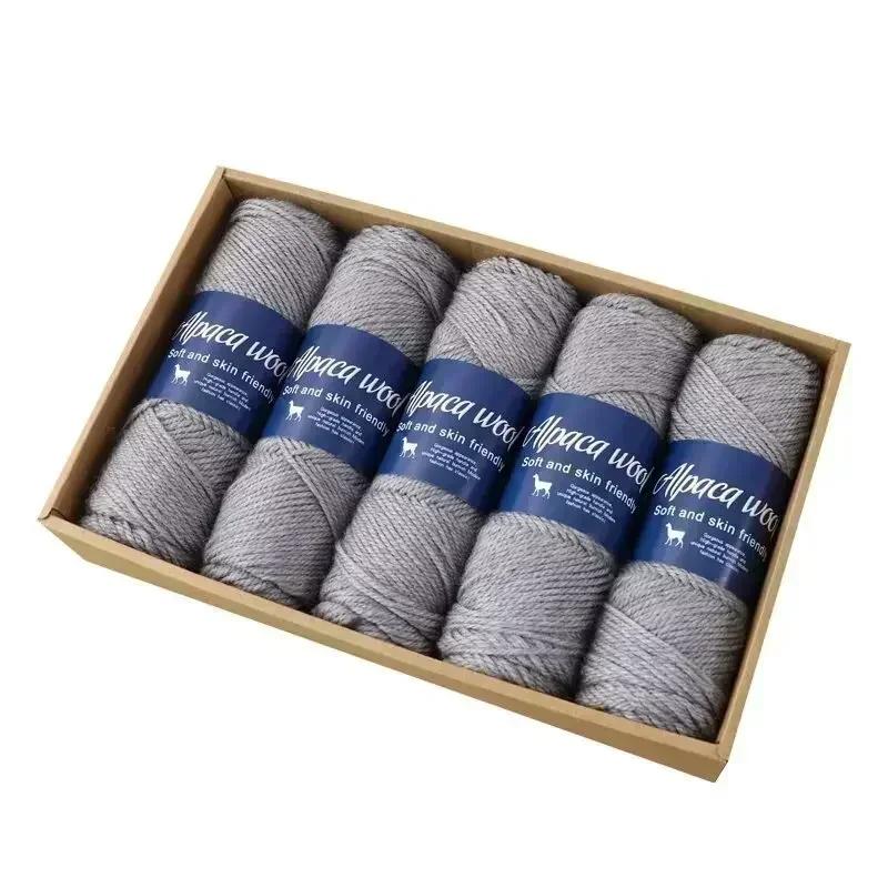 5 шт. пряжи из шерсти альпака, грубая пряжа, ручная работа для изготовления теплых и модных свитеров, ветровок, курток, шарфов, шапок, пряжи