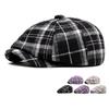 Клетчатый берет осень-зима мужская теплая восьмиугольная кепка британский газетчик кепка маляр кепка женская нападающая кепка