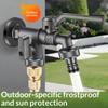 Outdoor Freeze Proof Zinc Alloy Dual Outlet Garden Water Faucet G1/2 Quick-connect Nipples Balcony Frost Protection Tap