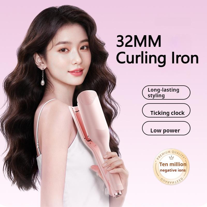 Professional Curling Iron Hair Crimper Waver- Double Barrel Wave Iron Deep Waver Hair Curler Hot Tool with Ceramic for Women