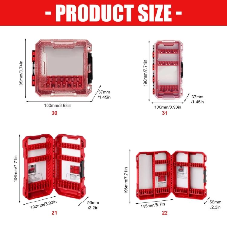 Кейс для хранения сверл Портативный кейс для сверл Водонепроницаемый Съемный держатель Хранение Прочный пластиковый кейс для хранения бит