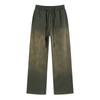 Autumn 2024 Retro Washed Distressed Spray Dye Sweatpants for Men - Loose Fit with Drawstring