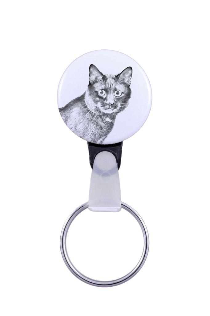 Kurilian Bobtail - Handmade Keychain with a Cat Portrait, Purse Charm, Product of the Art-Dog Brand.