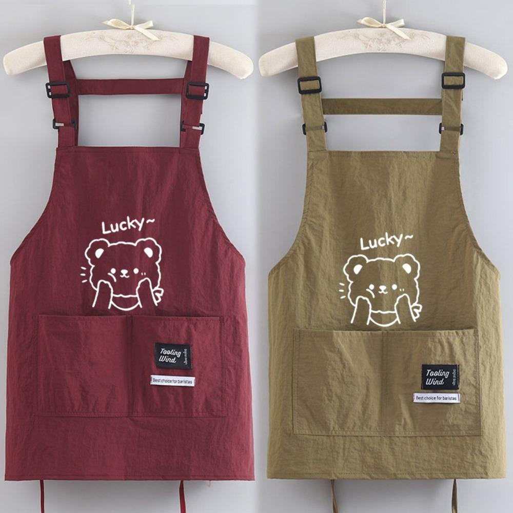 Anti-fouling Chef Apron Waterproof Cooking Baking Bibs Portable Kitchen Apron for Home Kitchen