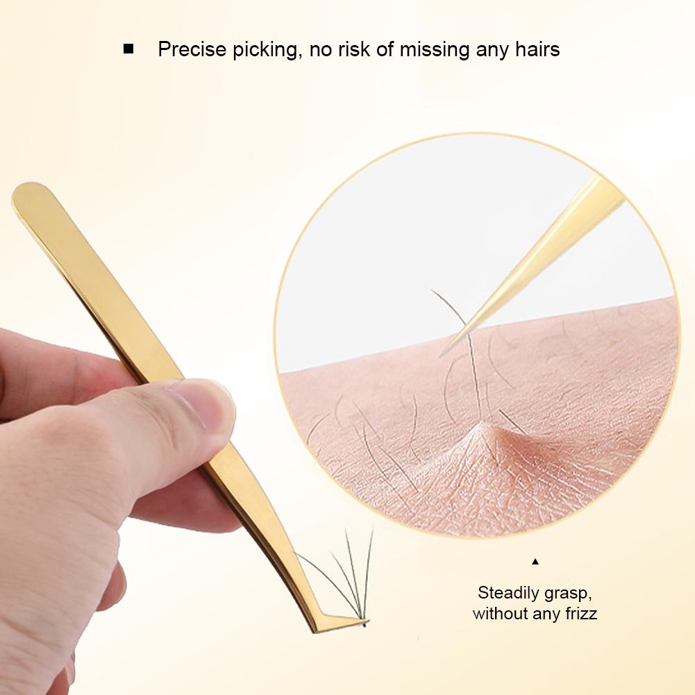Eyelash Tweezers Grafting Eyelash Tweezers Beauty Eyelash Tweezers Blooming Golden Feather Clip False Eyelash Clip Beauty Tool