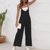 Женские модные летние однотонные брюки без рукавов с v-образным вырезом, широкие брюки, комбинезон