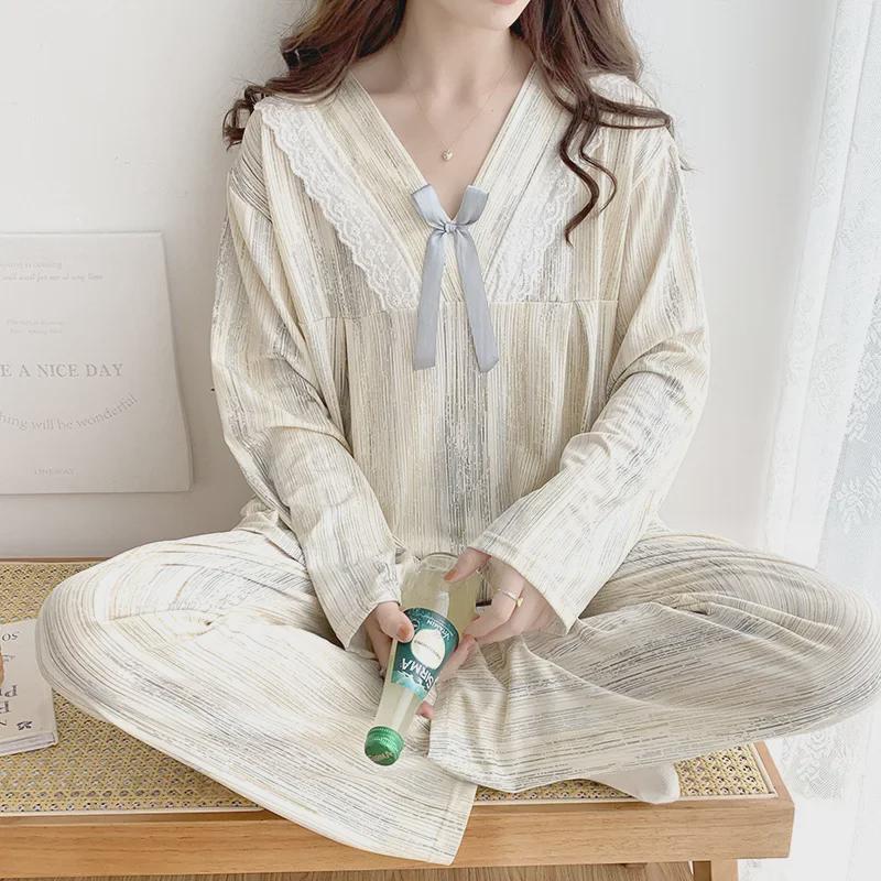 Пижама Sweet Princess для женщин больших размеров - комплект с длинными рукавами для весны и осени