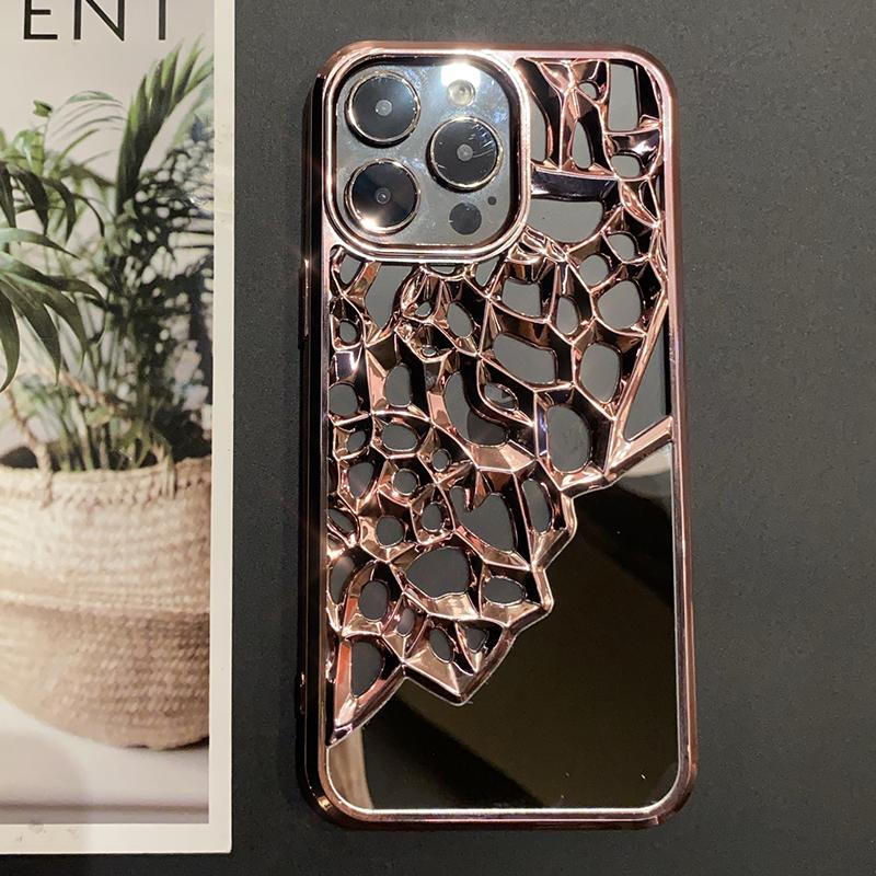 Роскошный полый гальванический зеркальный чехол для iPhone 15, 14, 13, 12, 11 Pro Max, чехлы для защиты от падения