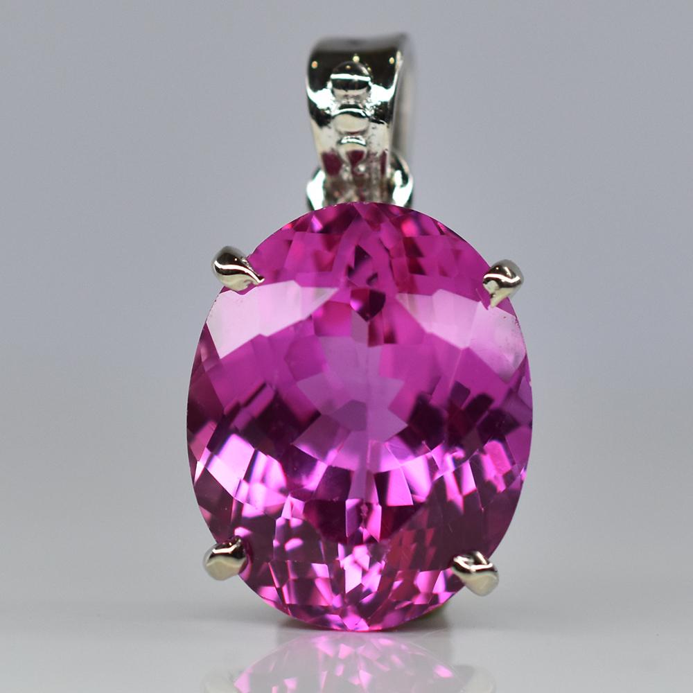 A+ Quality Pink Tourmaline Natural Pendant 925 Sterling Silver 28 Ct CERTIFIED AI-09-NS