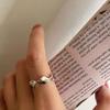 Регулируемое кольцо в форме сердца: Женское серебро 925 пробы, Ретро минималистичный стиль, Модное кольцо на указательный палец