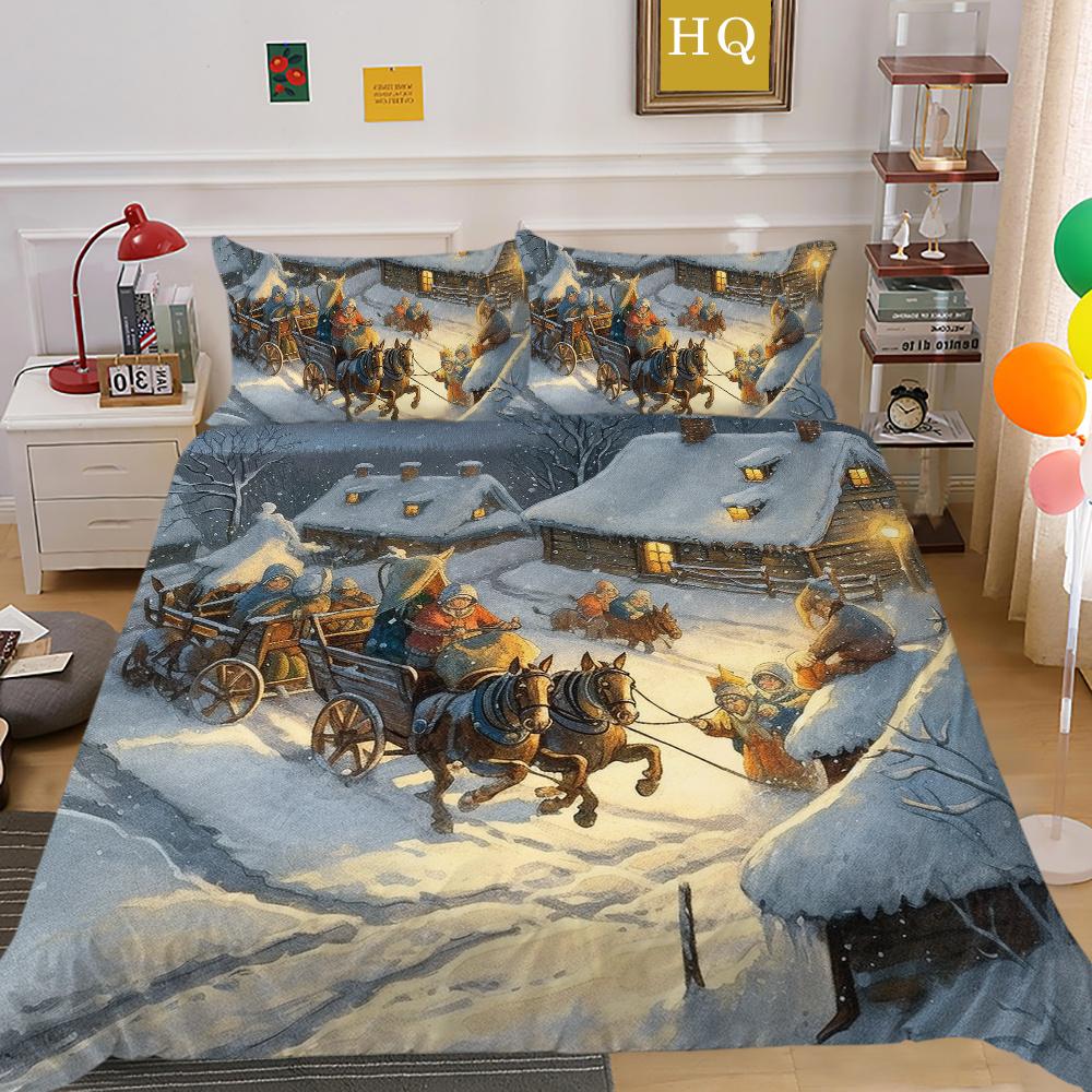 Покрывала с рождественским принтом и 3D декором для спальни, полный размер, микрофибра, высокое качество, дизайн, домашний текстиль для девочек