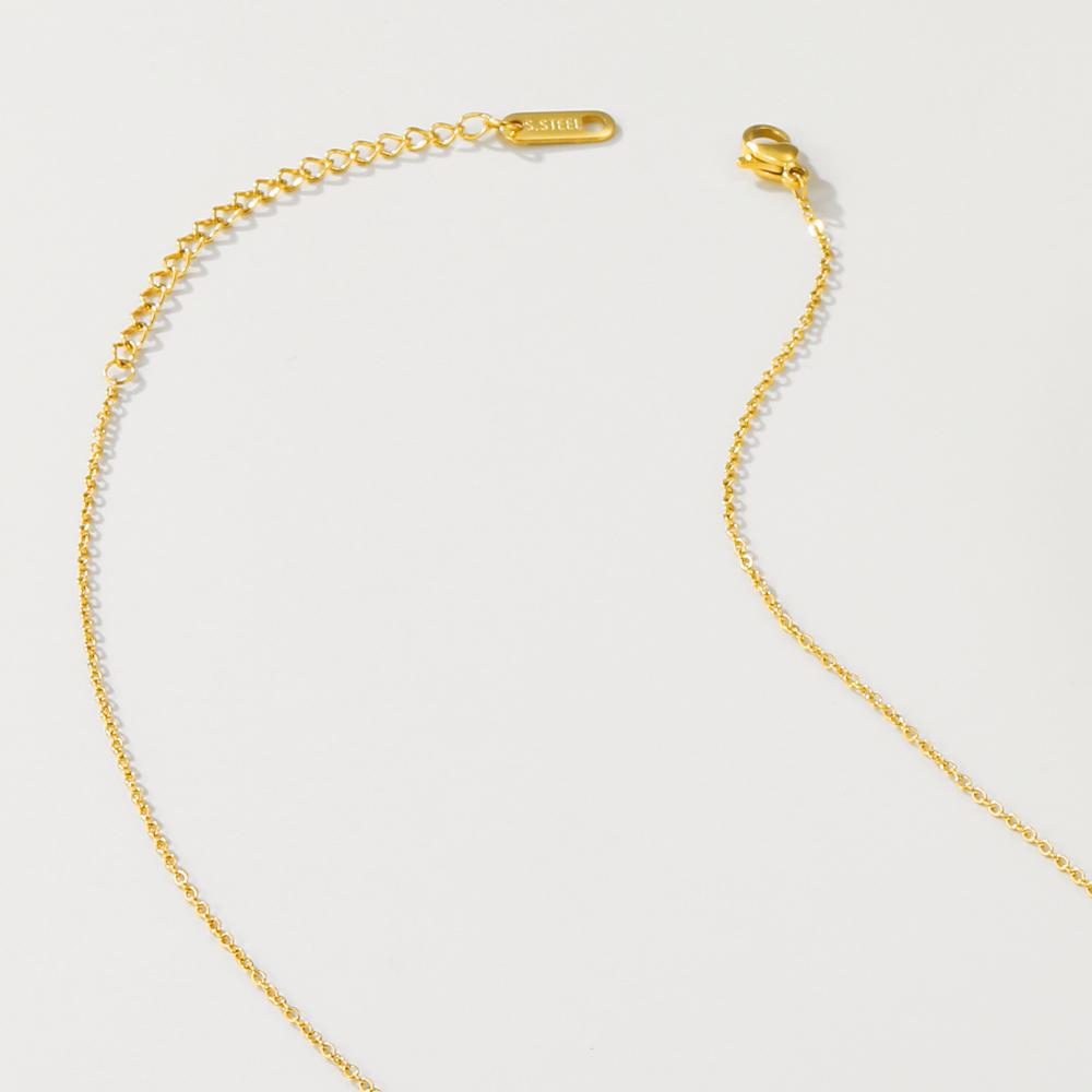 YACHAN 316L Stainless Steel Golden Chain Necklace for Women Small Geometric Round Multiple Pendants Short Necklaces Jewelry