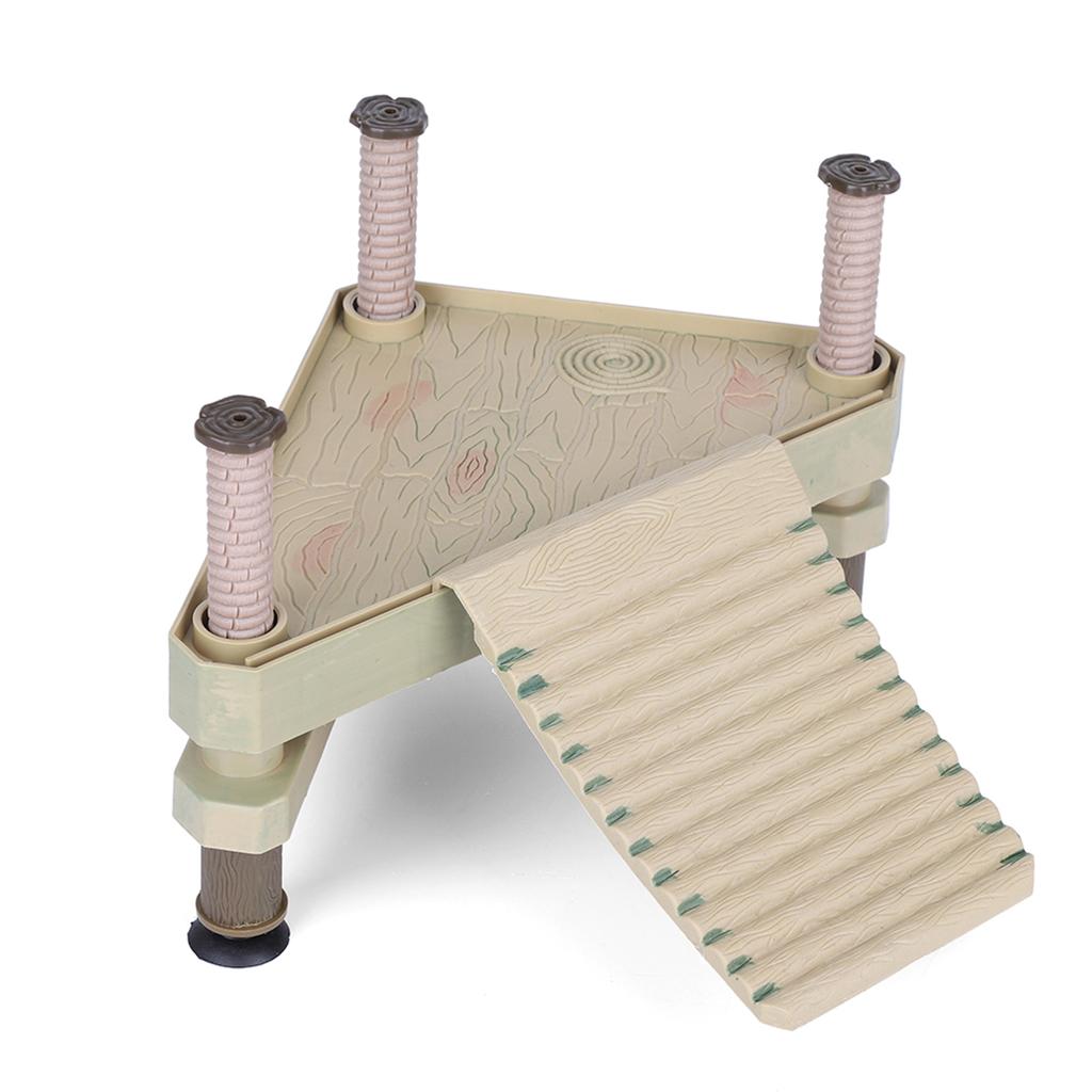 Reptiles Floating Platform Pier with Ramp Ladder Terrarium Tank Ornament