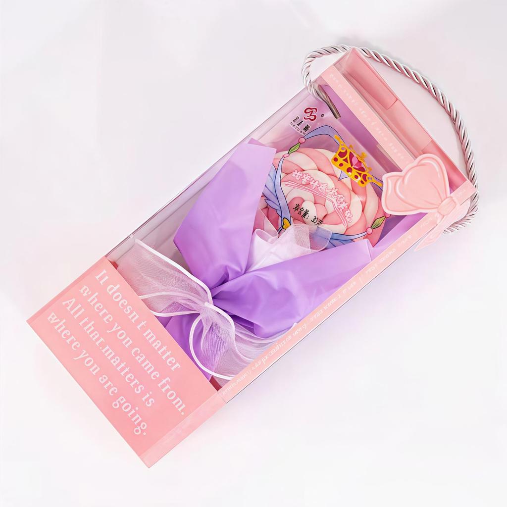 Heart-Shaped Cotton Candy Lollipops - Colorful Children's Day Gift Snacks