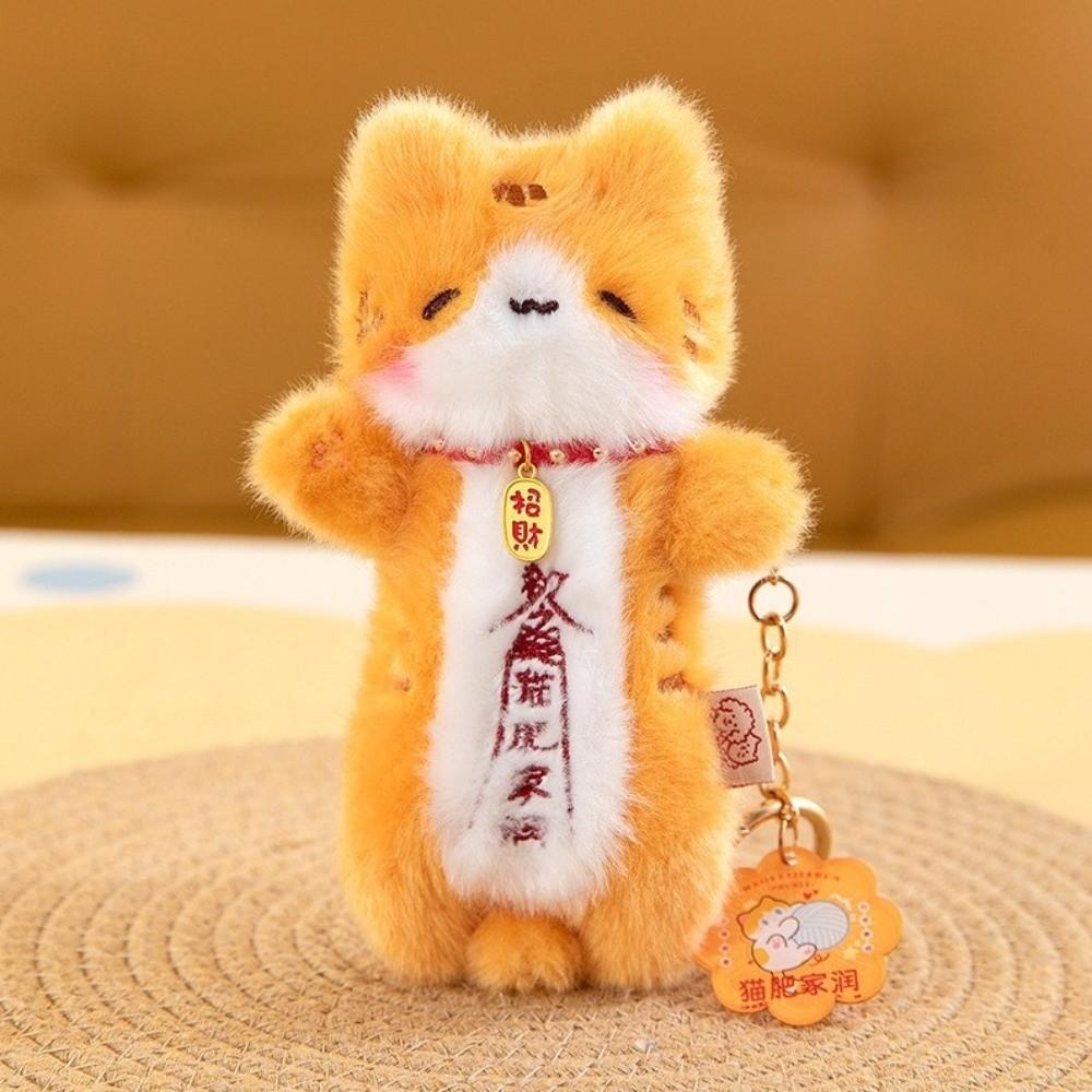 Soft Plush Plush Cat Keychain Cuddly Stuffed Cat Plush Doll Keyring Boys Gifts