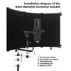 Foldable Adjustable Sound Absorbing Vocal Recording Panel Portable Acoustic Isolation Microphone