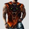 Летний мужской большой размер Цветной Креативность Забавные Животные 3D Печать Жилет Свободный Модный Удобный Мягкий Дышащий Круглый вырез Без рукавов Жилет