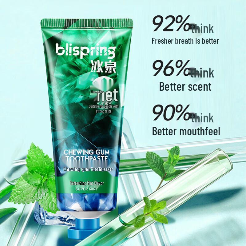 blispring Отбеливающая зубная паста с мятой