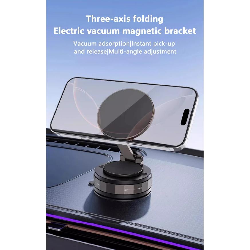Vacuum Suction Phone Holder Magnetic Car Navigation Bracket 360 Degree Rotation For Xiaomi Iphone Huawei Multyple Phone