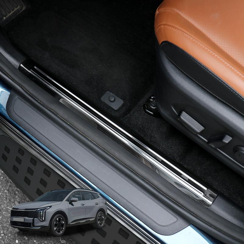 Для Kia Sportage NQ5 2026 Черная Нержавеющая Сталь Внутренняя Накладка на Порог Двери Защитная Накладка на Порог Приветственная Накладка на Порог Двери Аксессуары