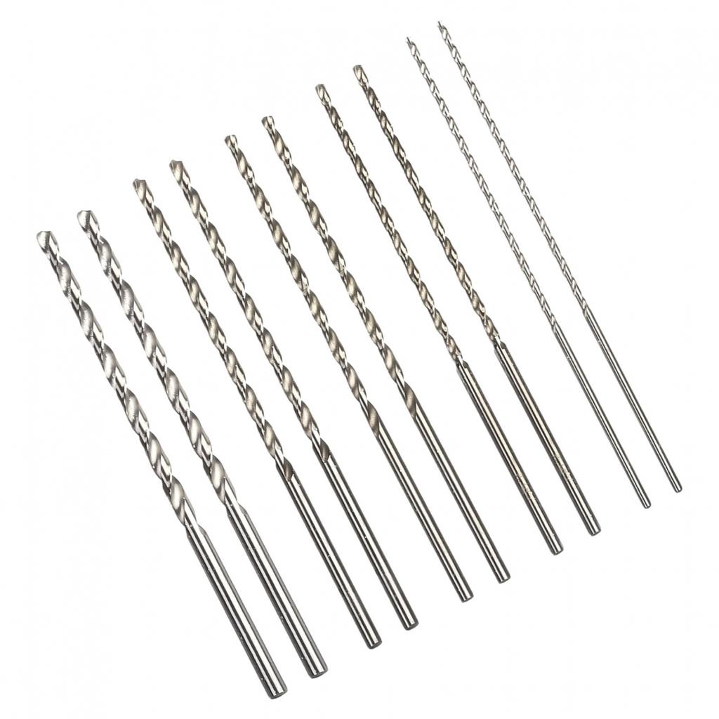 10Pcs Extra Long HSS High Speed Steel Drill Bit Set 2mm,3mm,3.5mm,4mm,5mm Bits