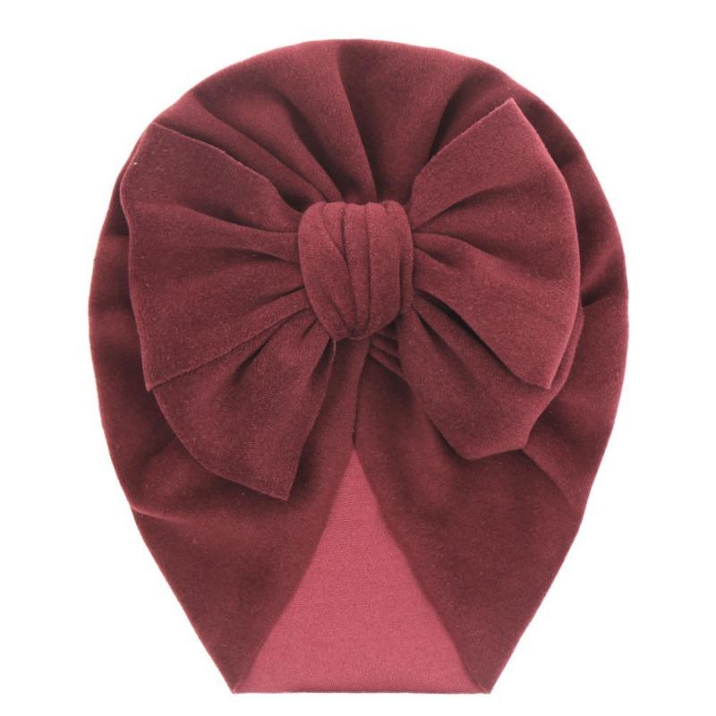 Baby Tire Cap New Imitation Cashmere Bow Children's Indian Hat Pullover Hat Baby Bag Head Hat Rimless