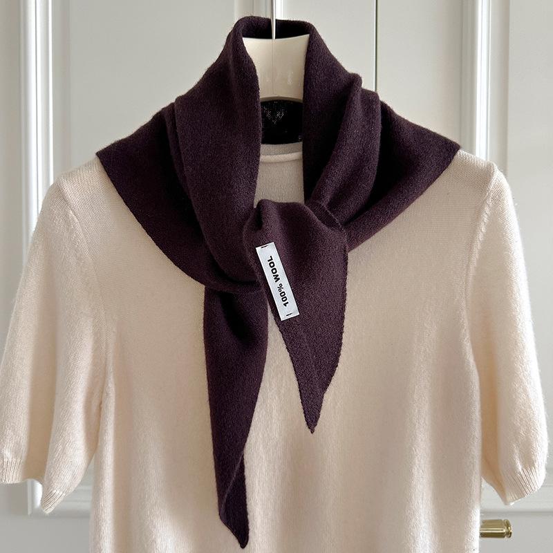 Knitted Scarf Women 100% Wool Winter Warm Scarves Solid Headband Design Thickened Shawl Soft Cashmere Pashmina Neck NEW