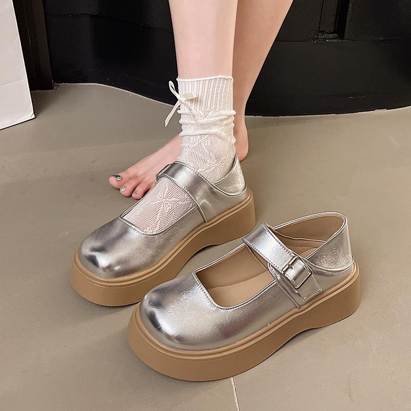 Модные туфли Мэри Джейн на платформе, женская мода, круглый носок, мелкий вырез, ремешок, противоскользящие, износостойкие туфли с низким верхом