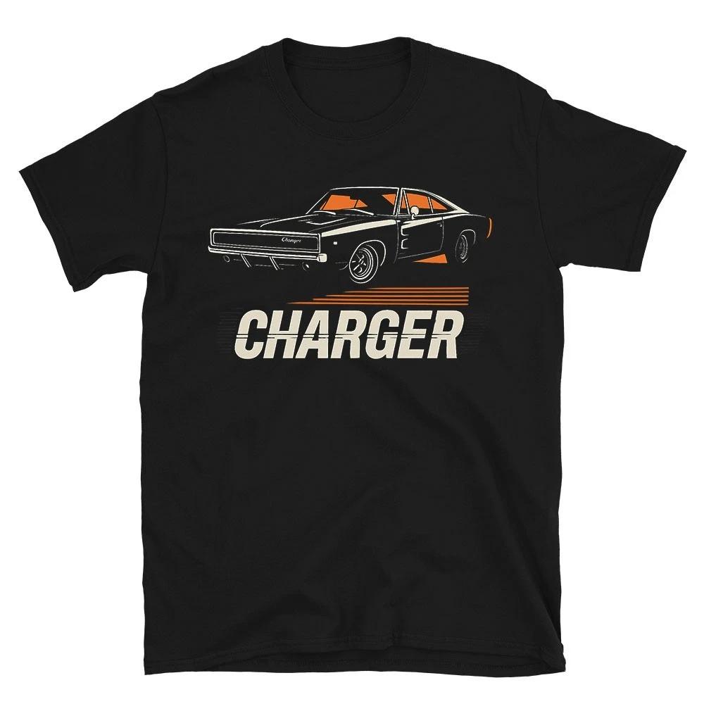 1968 Charger Classic Muscle Car T-Shirt Vintage Retro Auto Tee Gift for Men