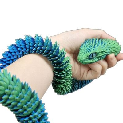 3D-печатная змея 40 см Реалистичная статуя змеи Подвижные суставы Игрушка-антистресс Имитация змеи Настольное украшение для офиса Модель в масштабе Поделки Подарок