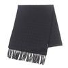 Excellent Scarf V Signature All-Over Logo Fringe Black Wool Women Used