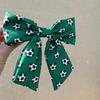 Colorful Football Pattern Bow Hair Clip Elastic Hairpin Fabric Ribbon Hair Rope  Sports Events
