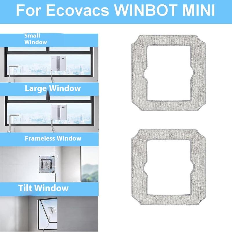 2 шт. Сменные тряпки для мытья окон, совместимые с Ecovacs Winbot Mini, Автоматический очиститель окон, Запчасти, Тряпка для мытья
