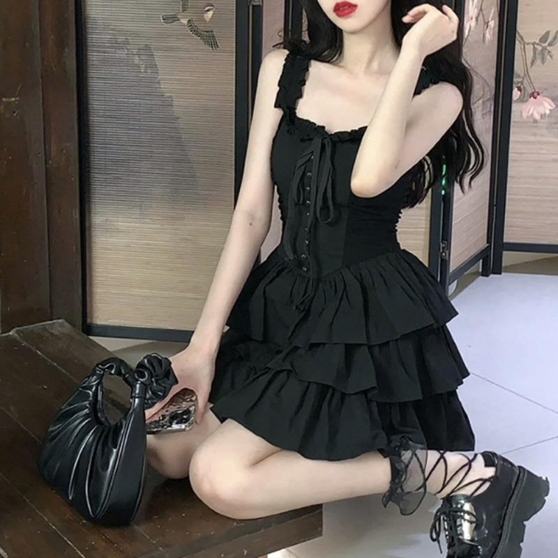 Платье на французских бретелях Женское летнее базовое платье в стиле Haute Couture