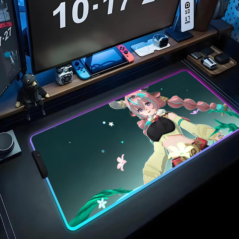 Varesa RGB Коврик для мыши Игровой коврик для мыши Большой светодиодный коврик Настольный коврик для ПК Светящийся коврик для мыши Большие коврики для клавиатуры Настольный ковер с подсветкой