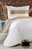 Colors Quilted Single Bedcover 3pcs, Coverlet 180x240, Pillowcase 50x70, Micro Cotton, Cream Gold