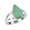 Кольцо из чистого серебра 925 пробы с натуральным хризопразом, размер 7, c1B60