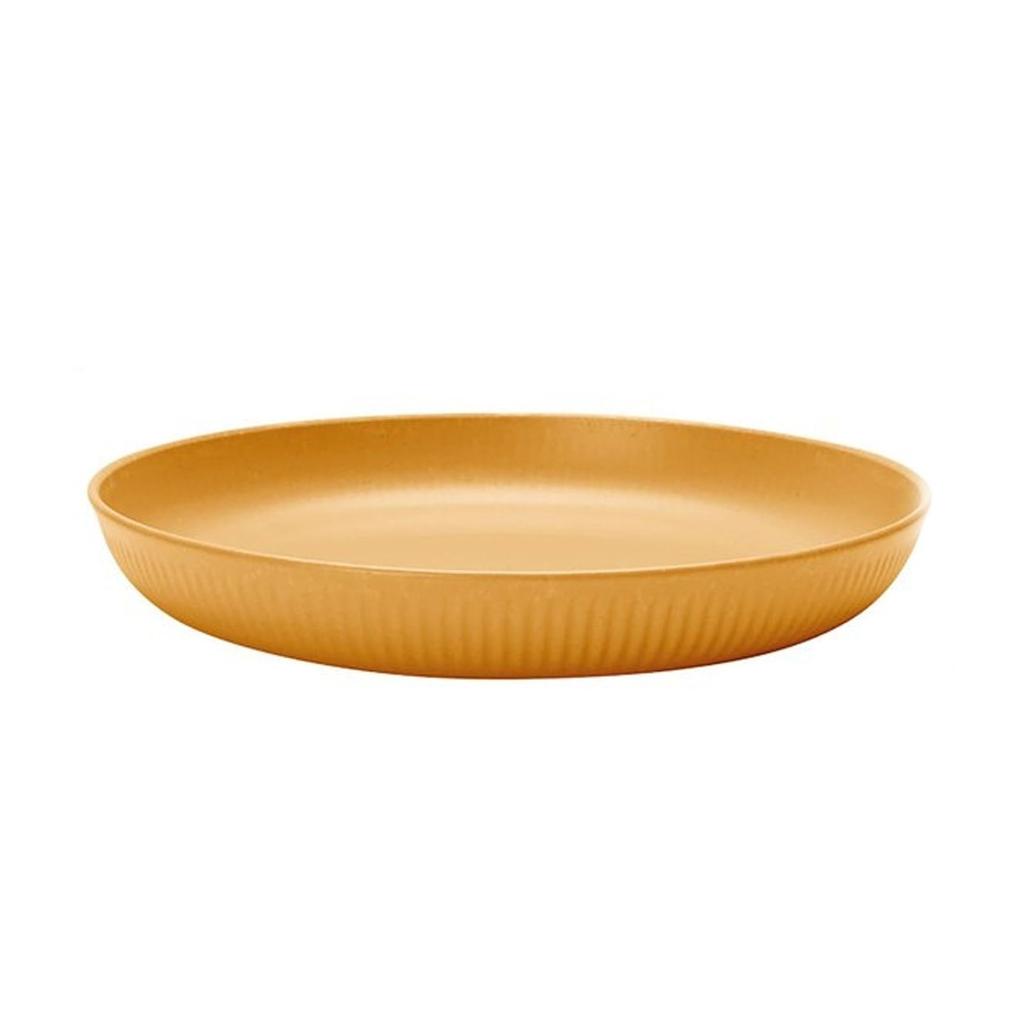 8.9 "Wheat Straw Deep Plate Dinner Bowl 4 Pack Microwave Dishwasher Available Drop Resistant Dinner Plate yellow